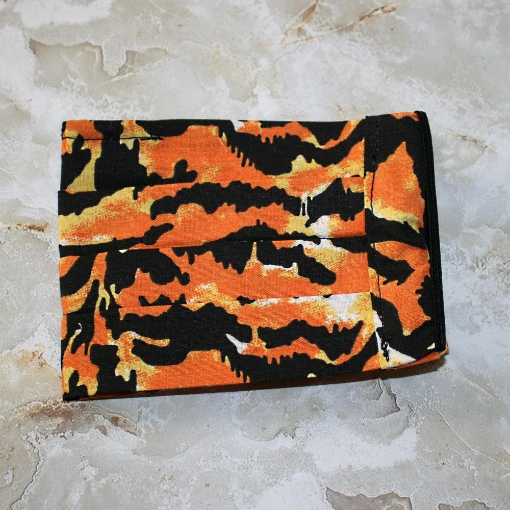 HAND CRAFTED Face Mask Tiger Animal Adult Cloth Fabric Print - Pocket Style